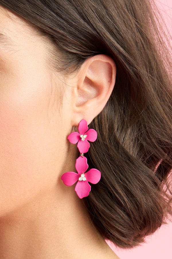 Fuchsia Floral Earring