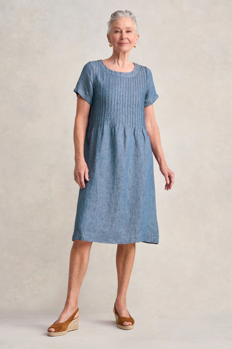 Twill Hemp Linen Dress - Indigo Twill