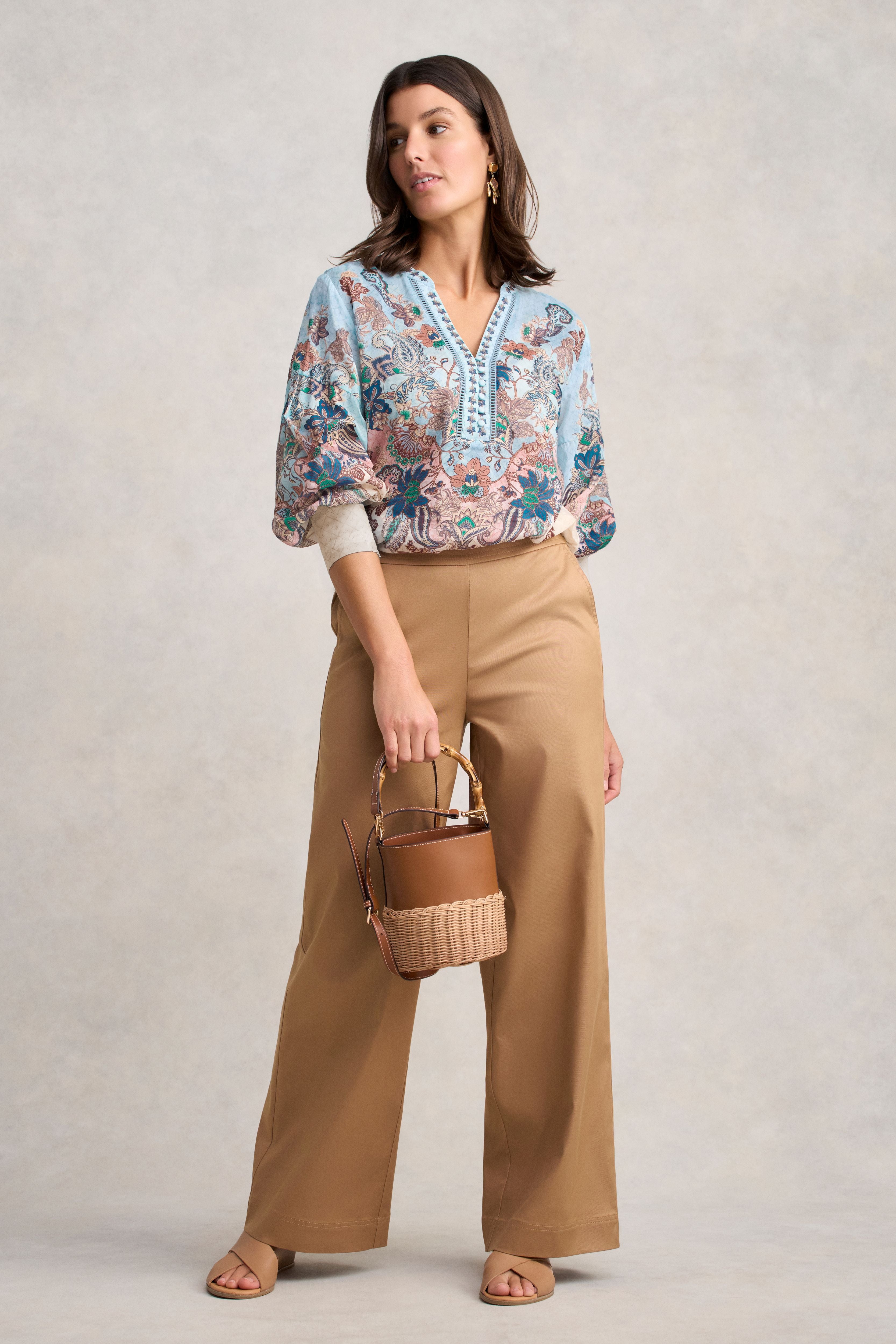 Cotton Silk Blouse - Chyka Paisley Print – Blue Illusion