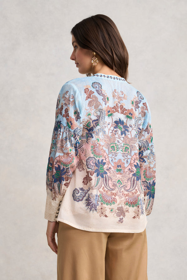 Cotton Silk Blouse - Chyka Paisley Print