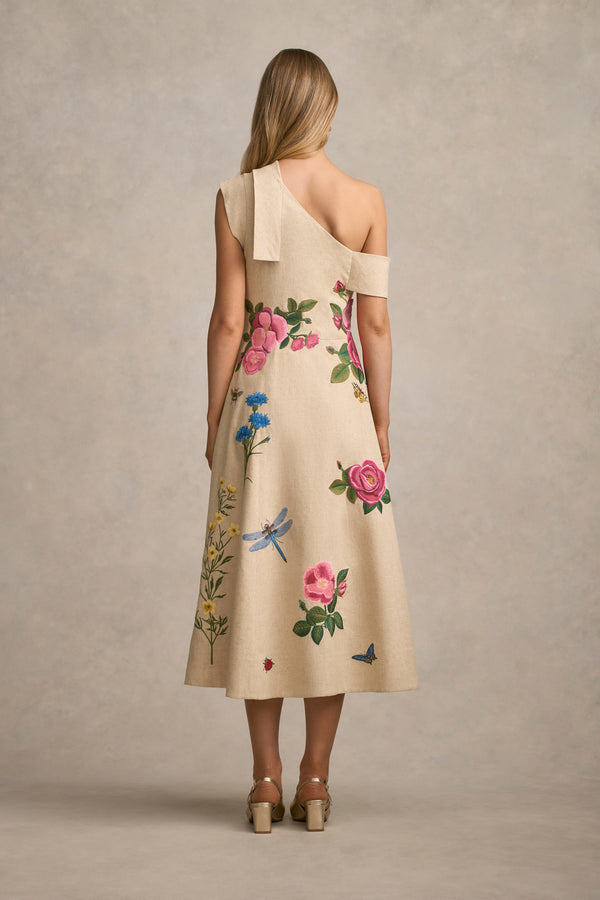 Asymmetric Fit & Flare Dress - Spring Embroidery