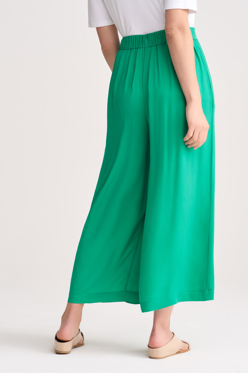 Pleated Wide Leg Pant - Kelly Green