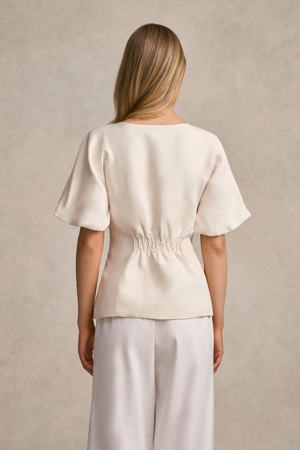 Appliqué Panelled Top - Alabaster