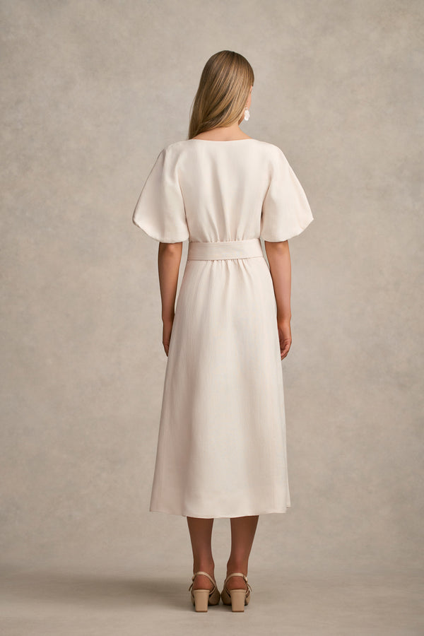 Appliqué Fit & Flare Dress - Alabaster