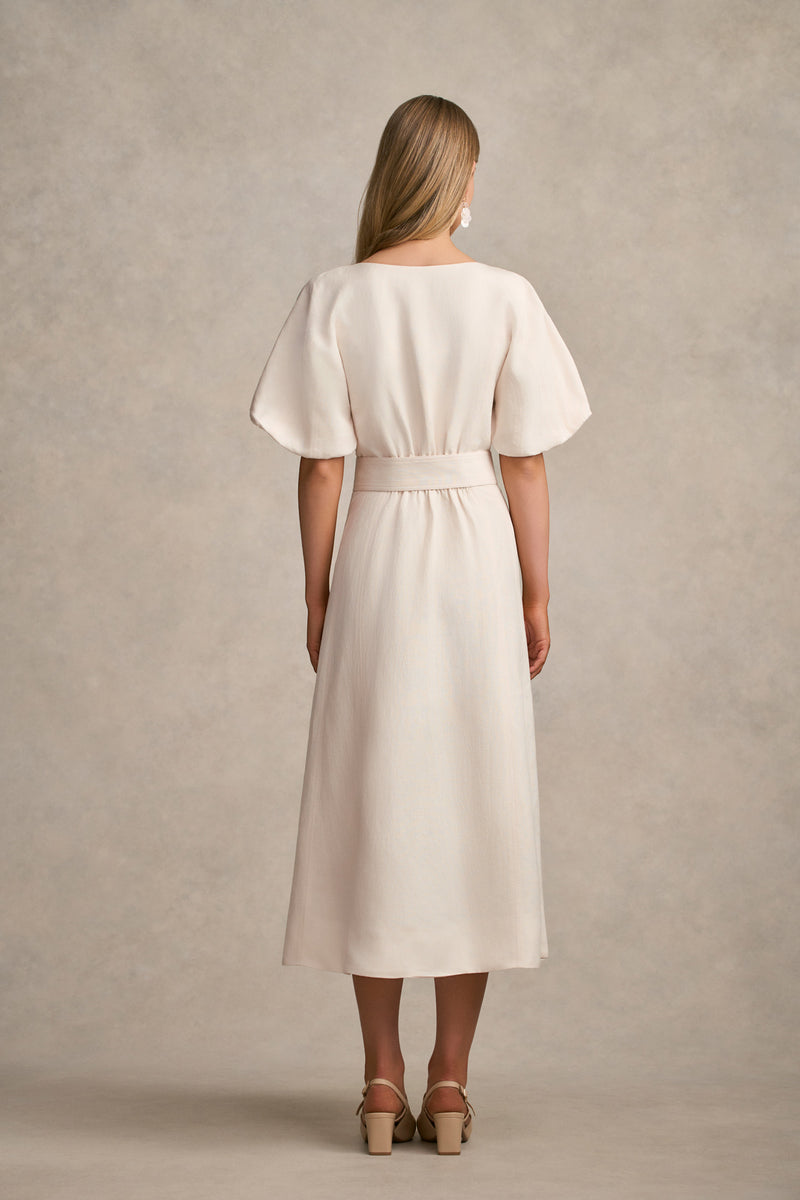 Appliqué Fit & Flare Dress - Alabaster