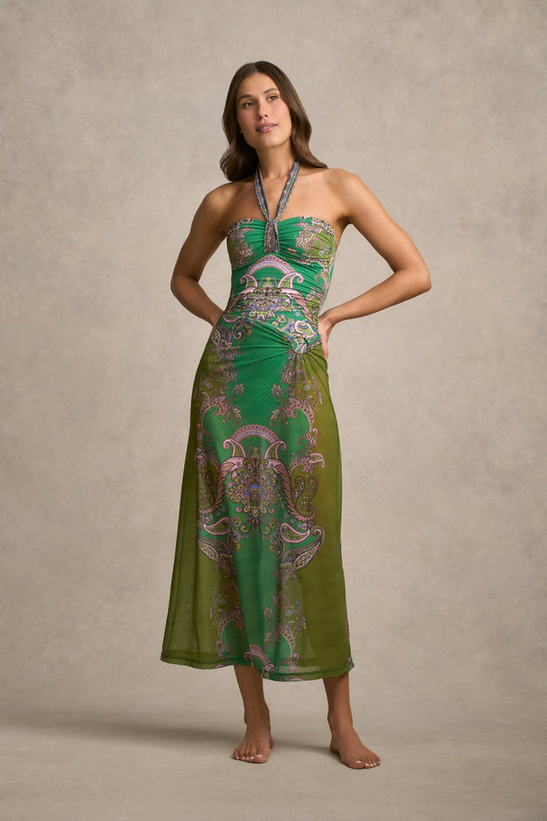 Convertible One Piece Bather - Jade Paisley Print