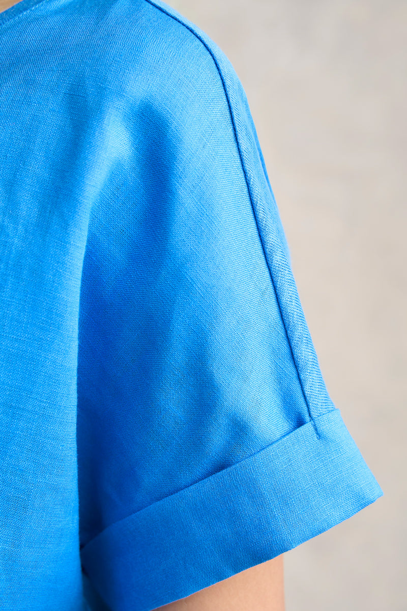 Linen Mix Top - Regata