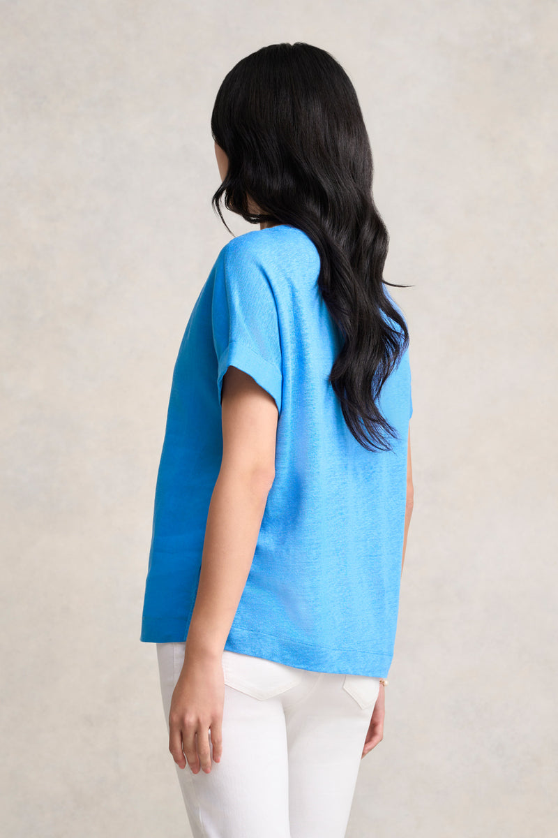 Linen Mix Top - Regata