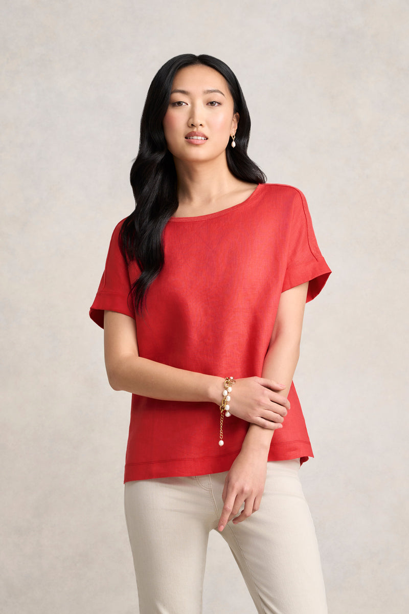 Linen Mix Top - Poppy
