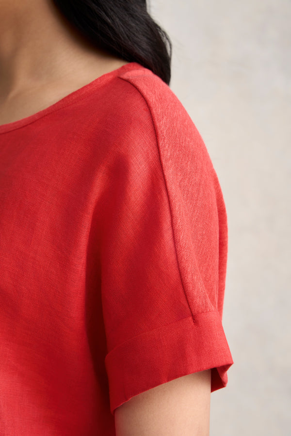 Linen Mix Top - Poppy