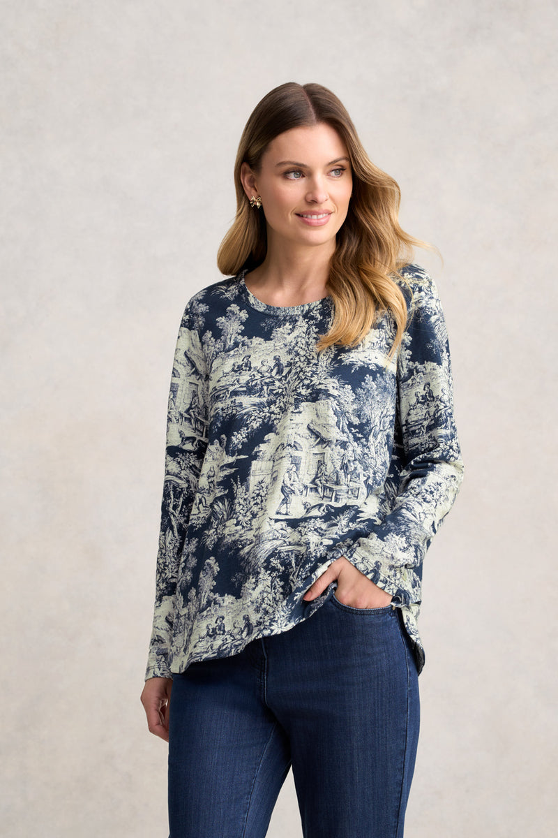 Organic Cotton T-Shirt - Toile de Jouy