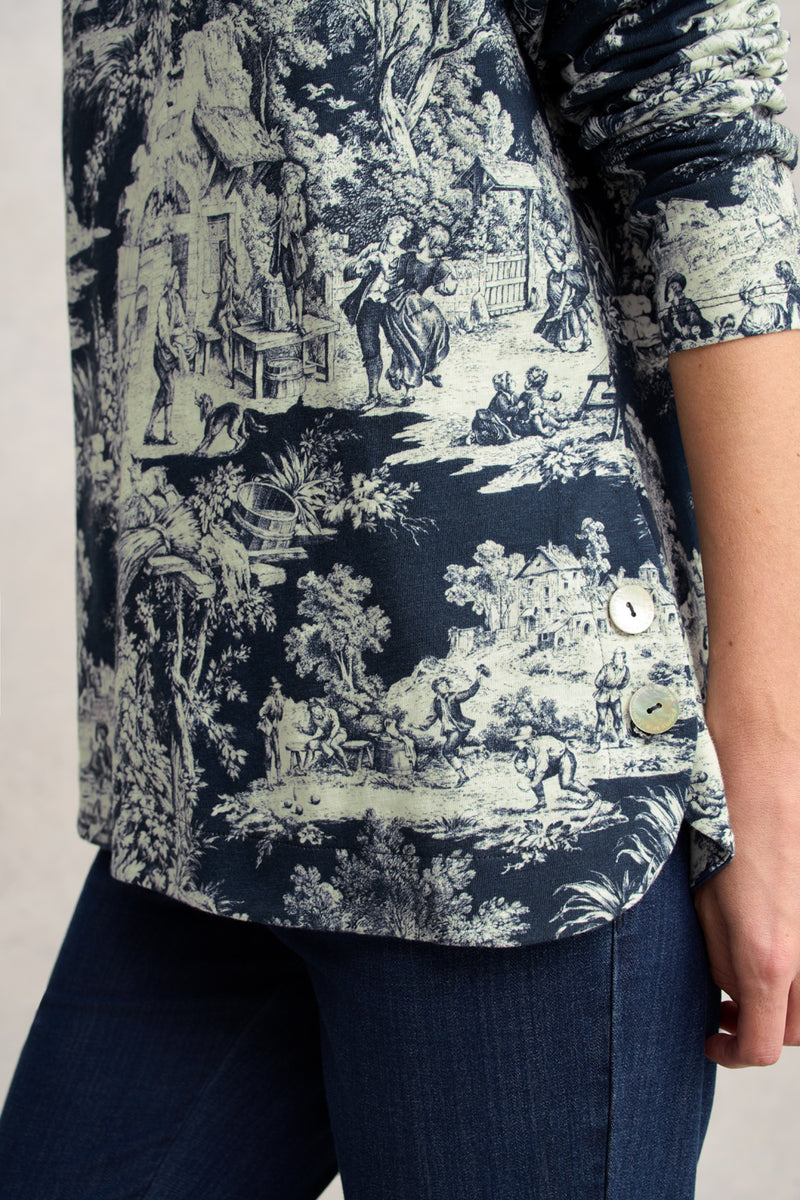 Organic Cotton T-Shirt - Toile de Jouy