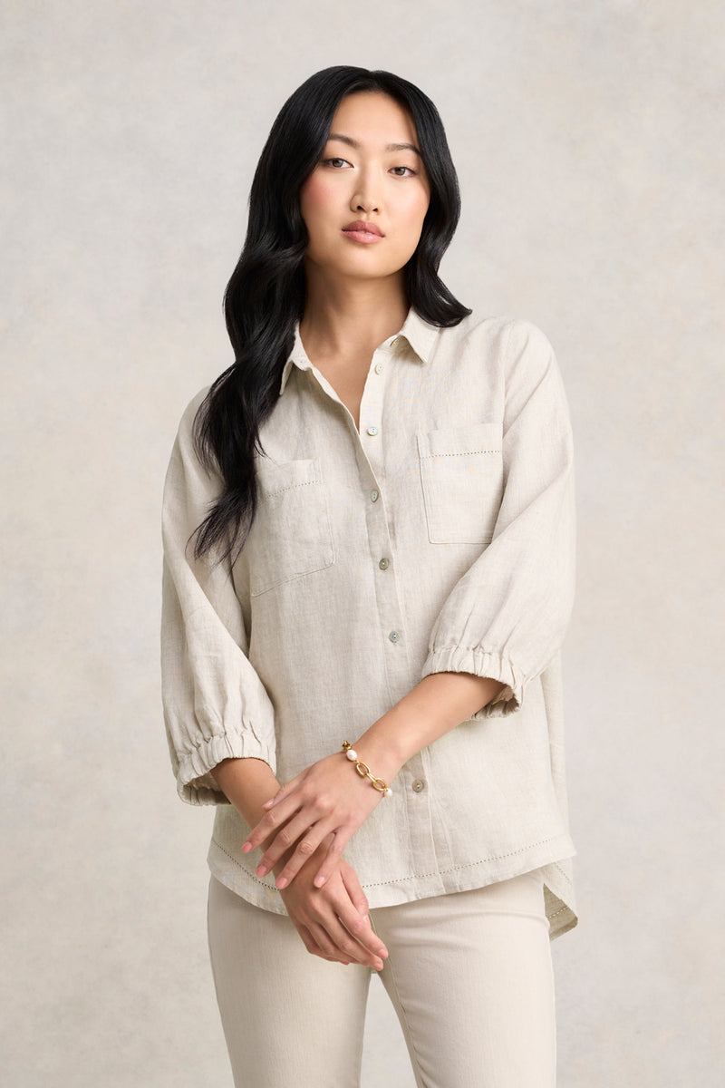 Essential Linen Shirt - Natural Cross Dye