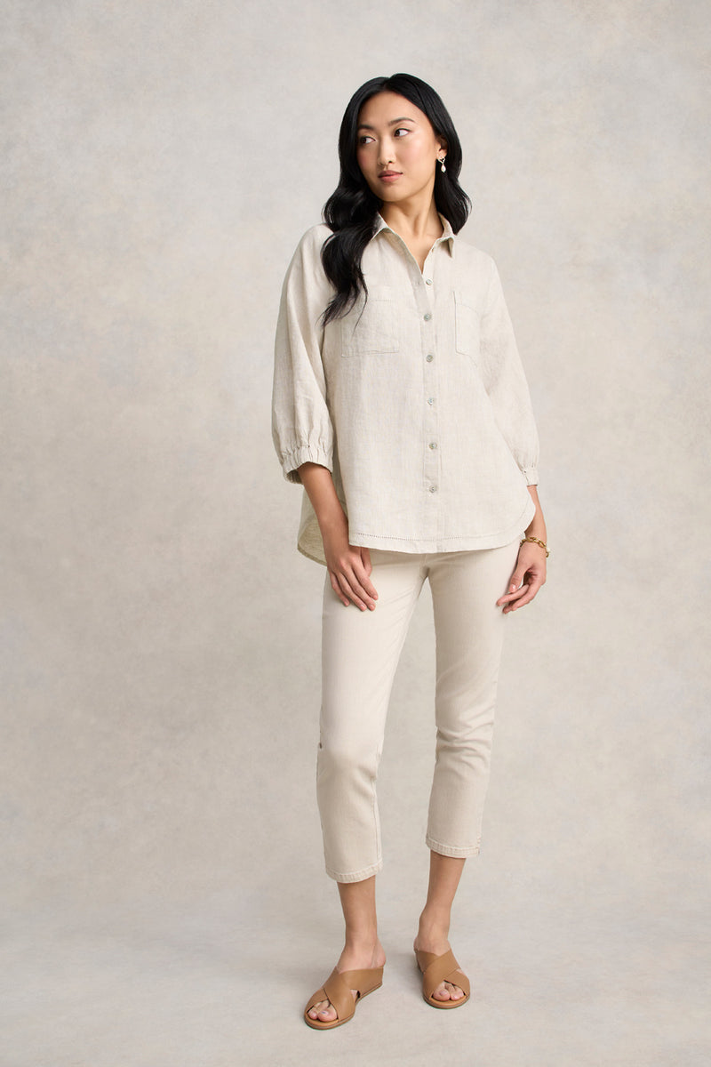 Essential Linen Shirt - Natural Cross Dye