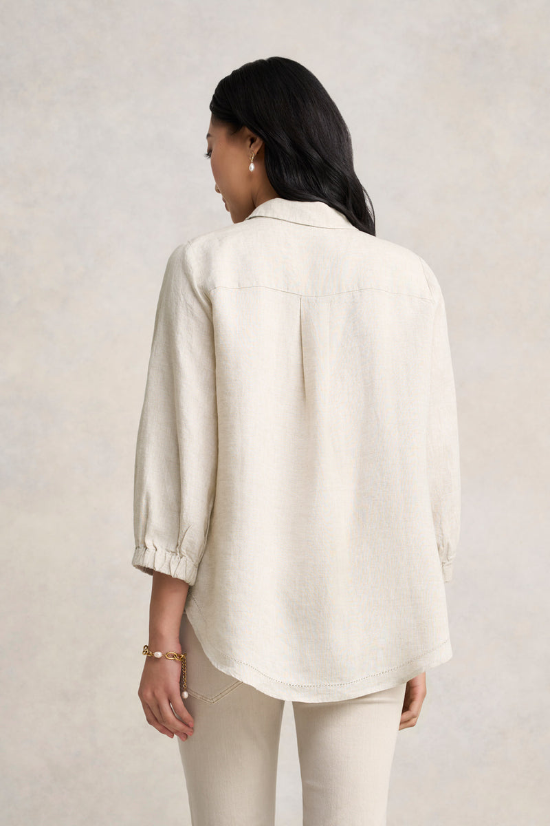 Essential Linen Shirt - Natural Cross Dye