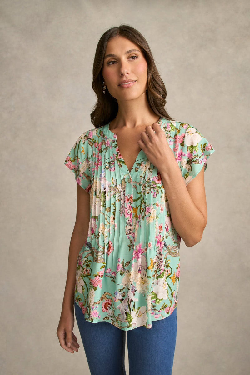 Lightweight Print Blouse - Orchid Print