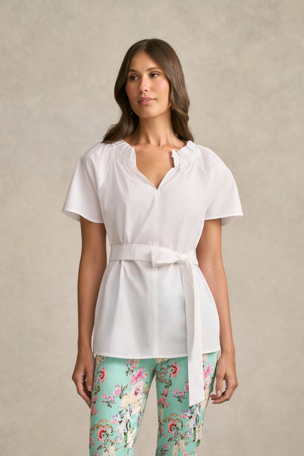 Cotton Swing Blouse - White