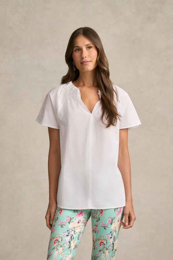 Cotton Swing Blouse - White