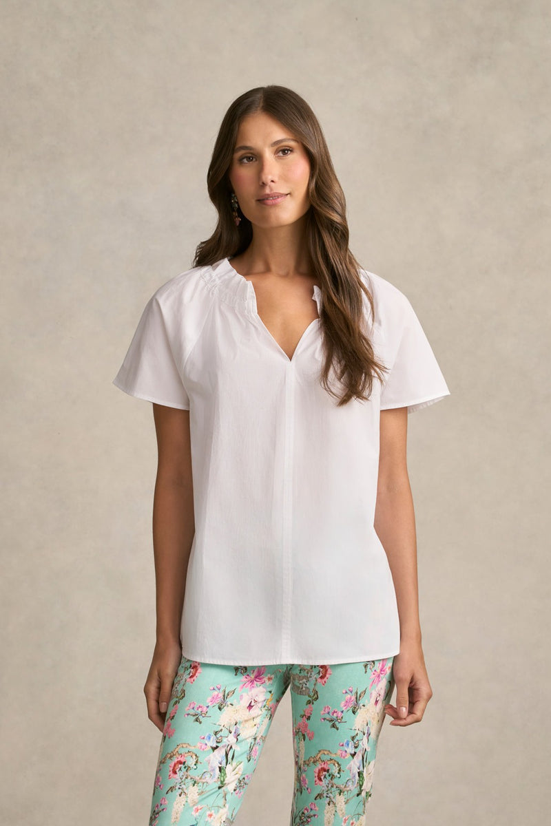 Cotton Swing Blouse - White