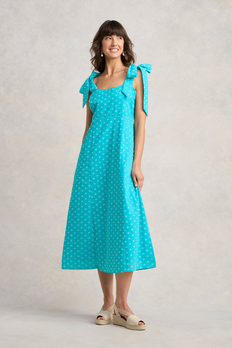 turquoise a line dress Fiona's Floral A-Line Dress In Turquoise Large