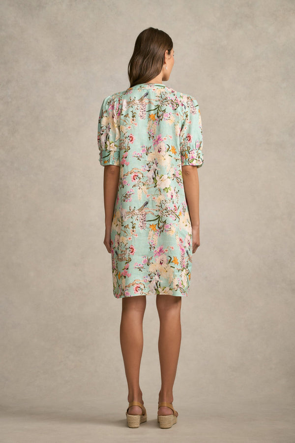 Panelled Shift Dress - Orchid Print