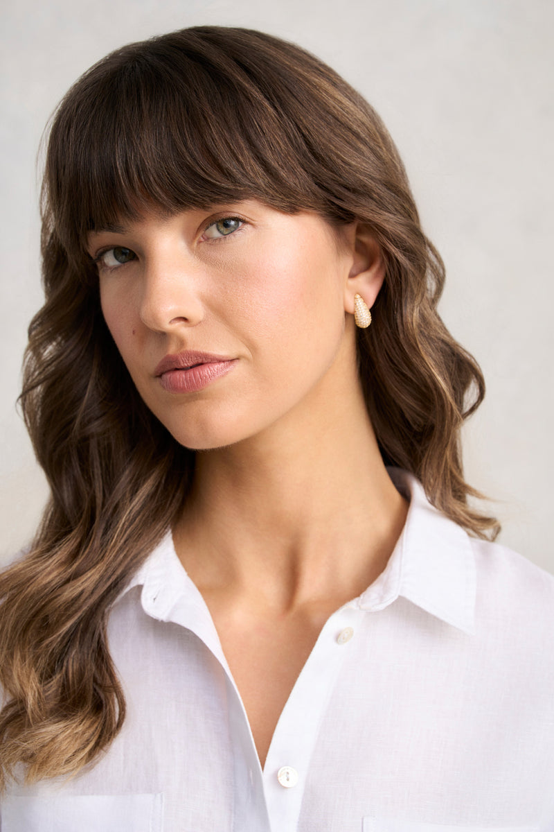 Diamante Tear Drops - Gold