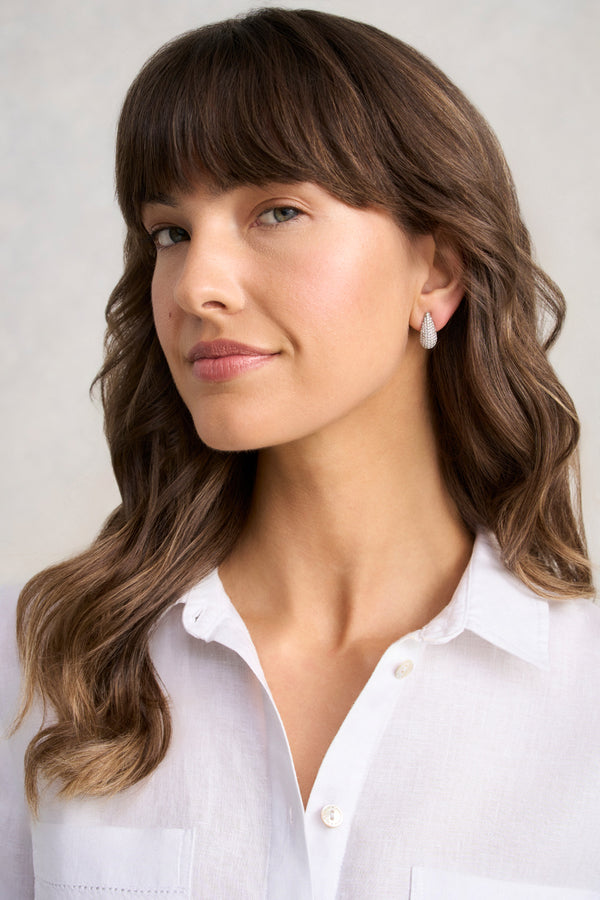 Diamante Tear Drops - Silver