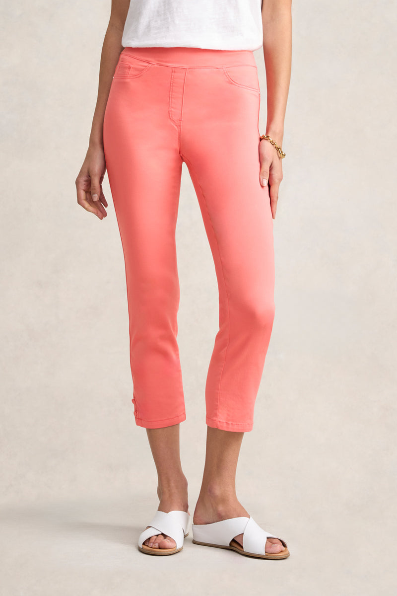 Bengajean Three Quarter Button Detail - Bright Coral
