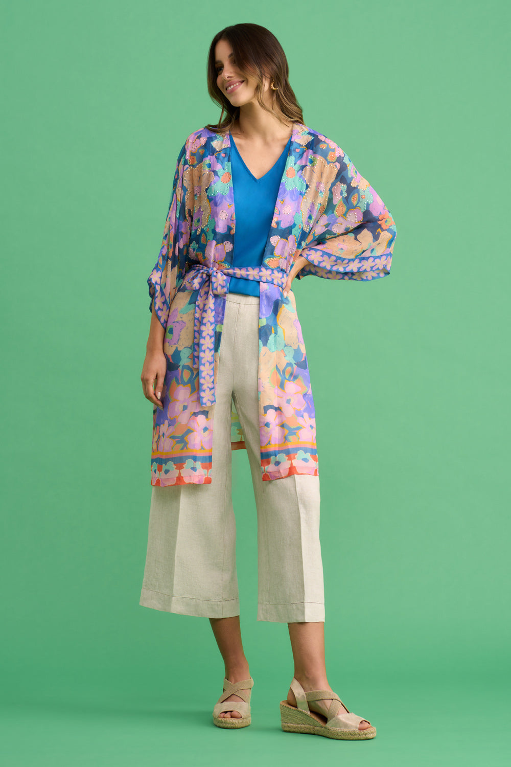 Embellished kimono clearance jacket