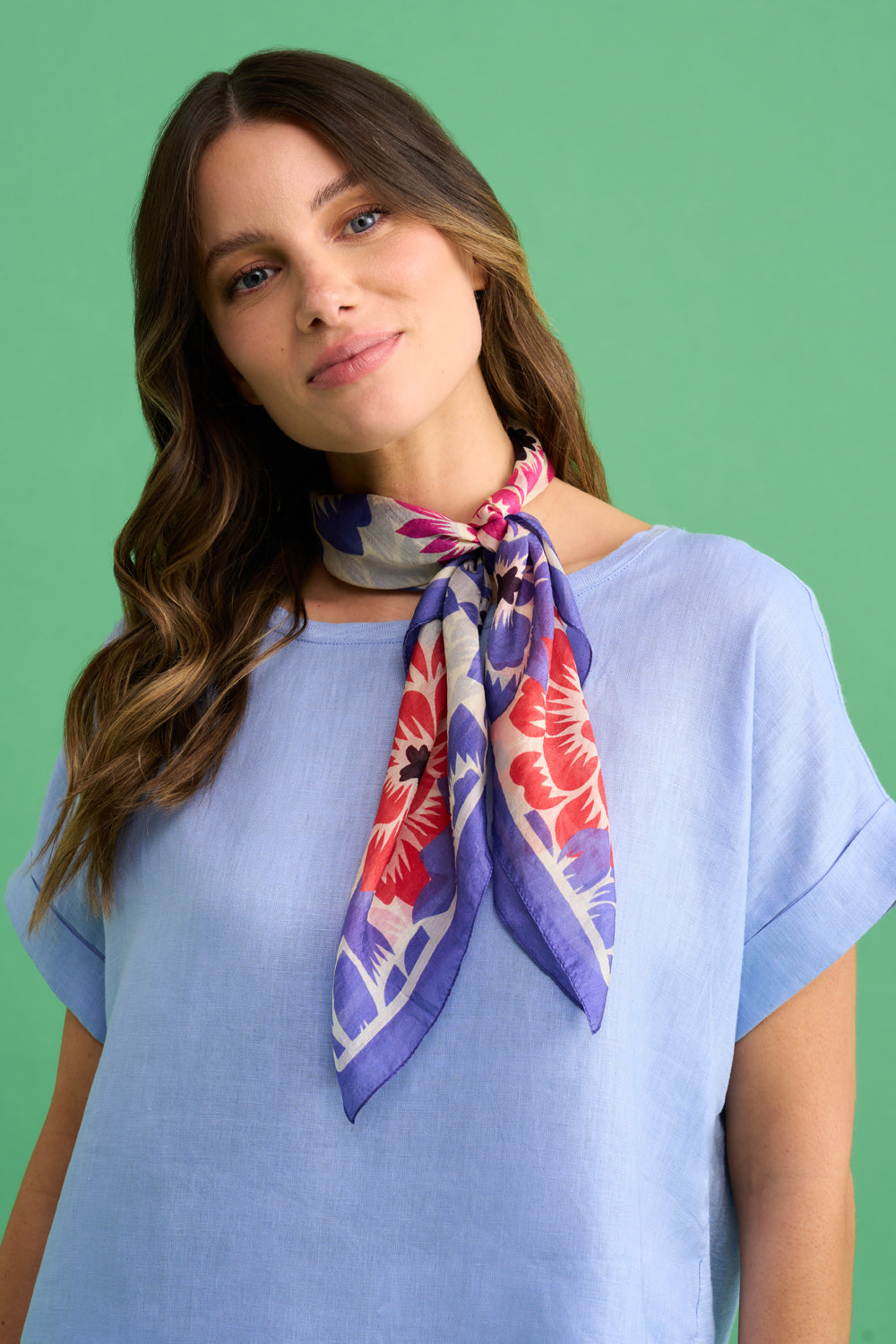 Matisse Silk Square Scarf – Blue Illusion