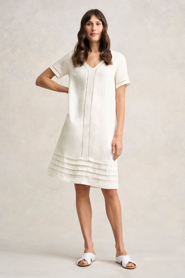 Ladder Trim Linen Dress