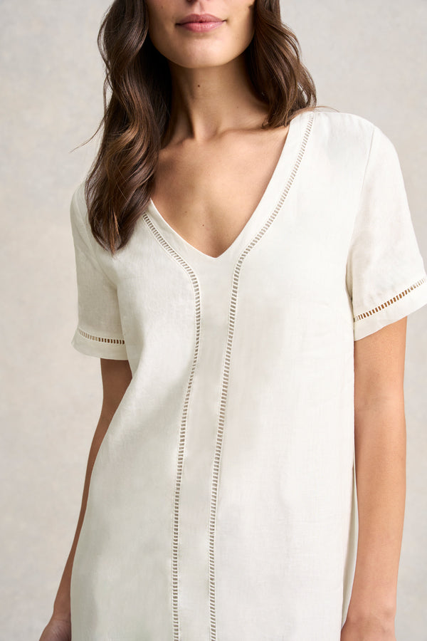 Ladder Trim Linen Dress