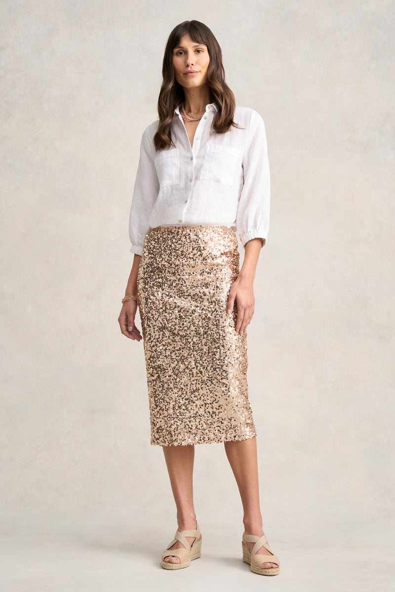 Sequin Skirt - Ice Gold