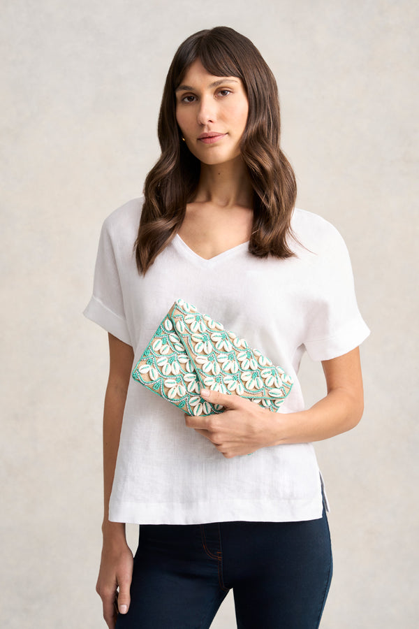 Shell Beaded Clutch