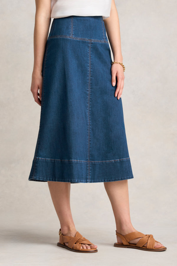 Stitch Detail Denim Skirt