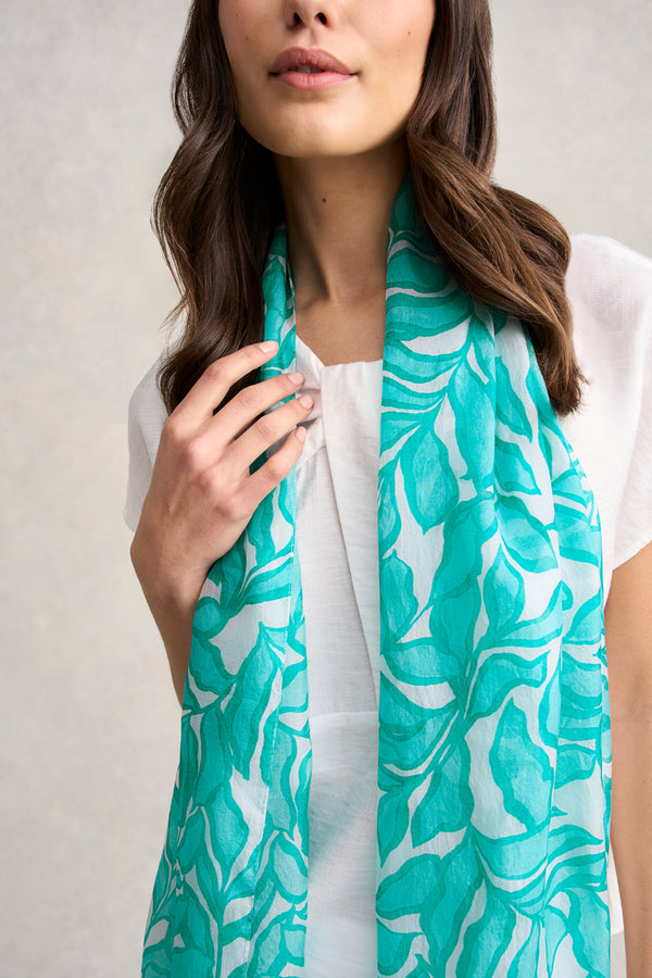 Two Tone Foliage Silk Scarf