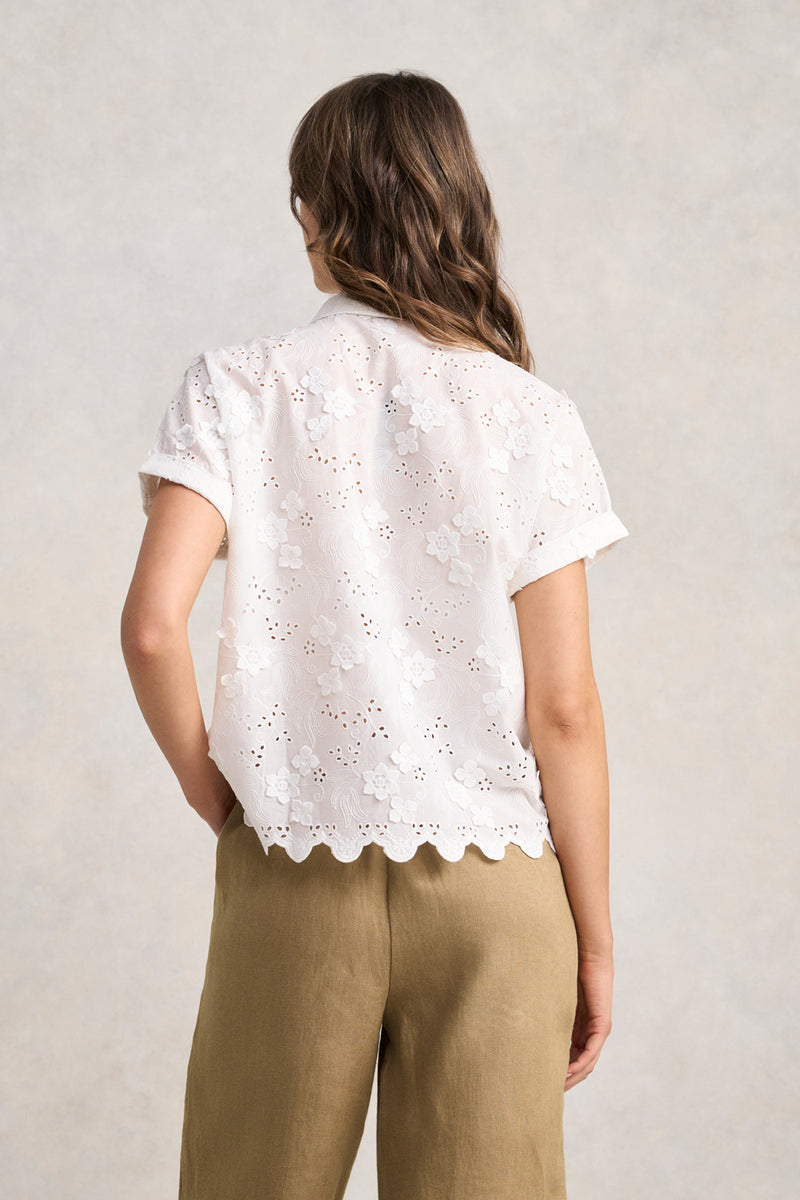 Embroidered Cotton Shirt - White