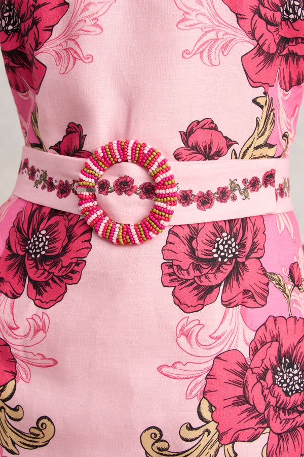 Linen Dress - Sunset Glow Print