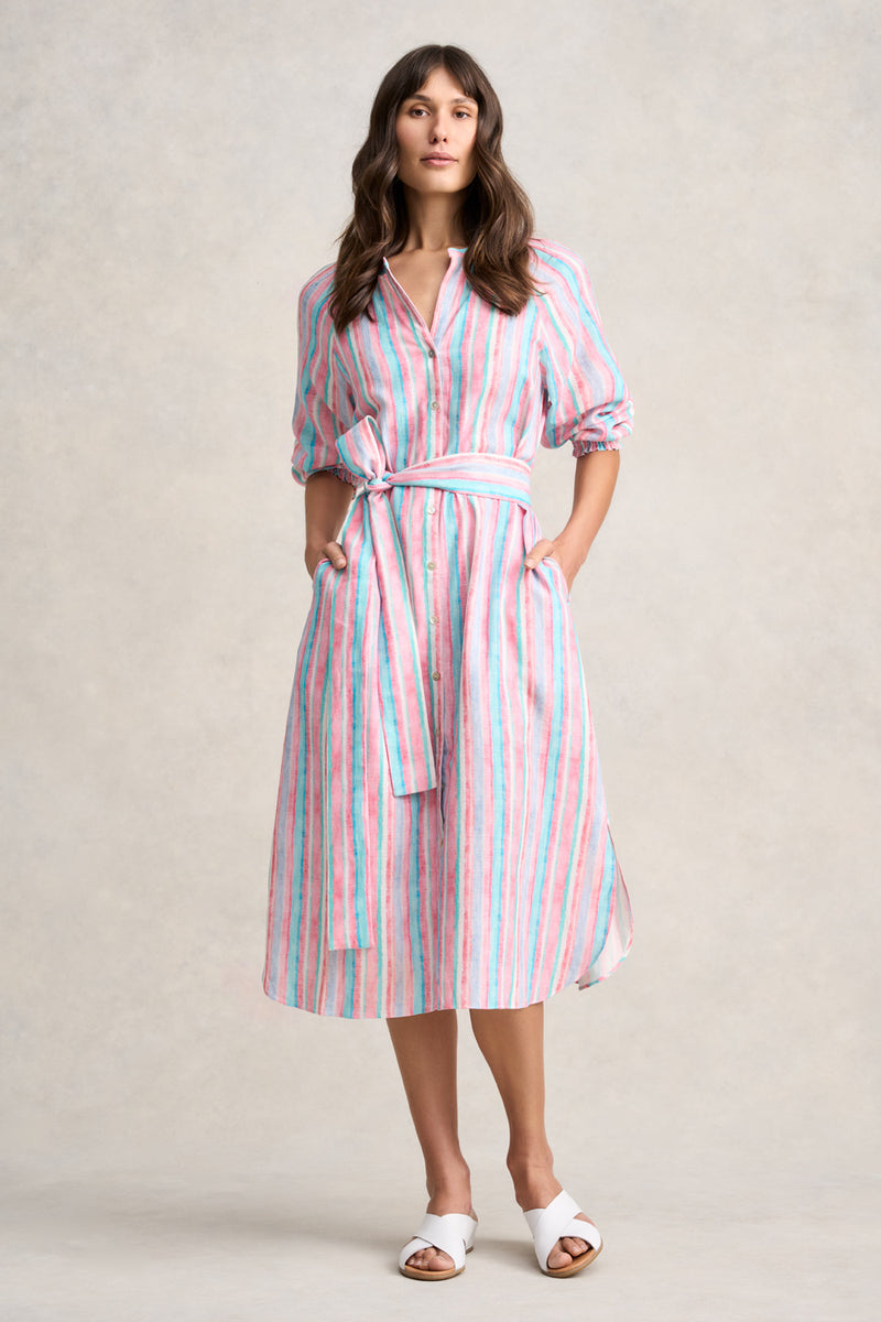 Stripe Resort Shirt Dress - Summer Stripe