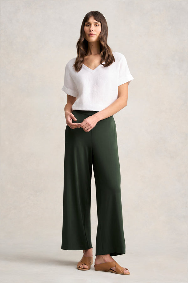 High Twist Palazzo Pant - Dark Khaki