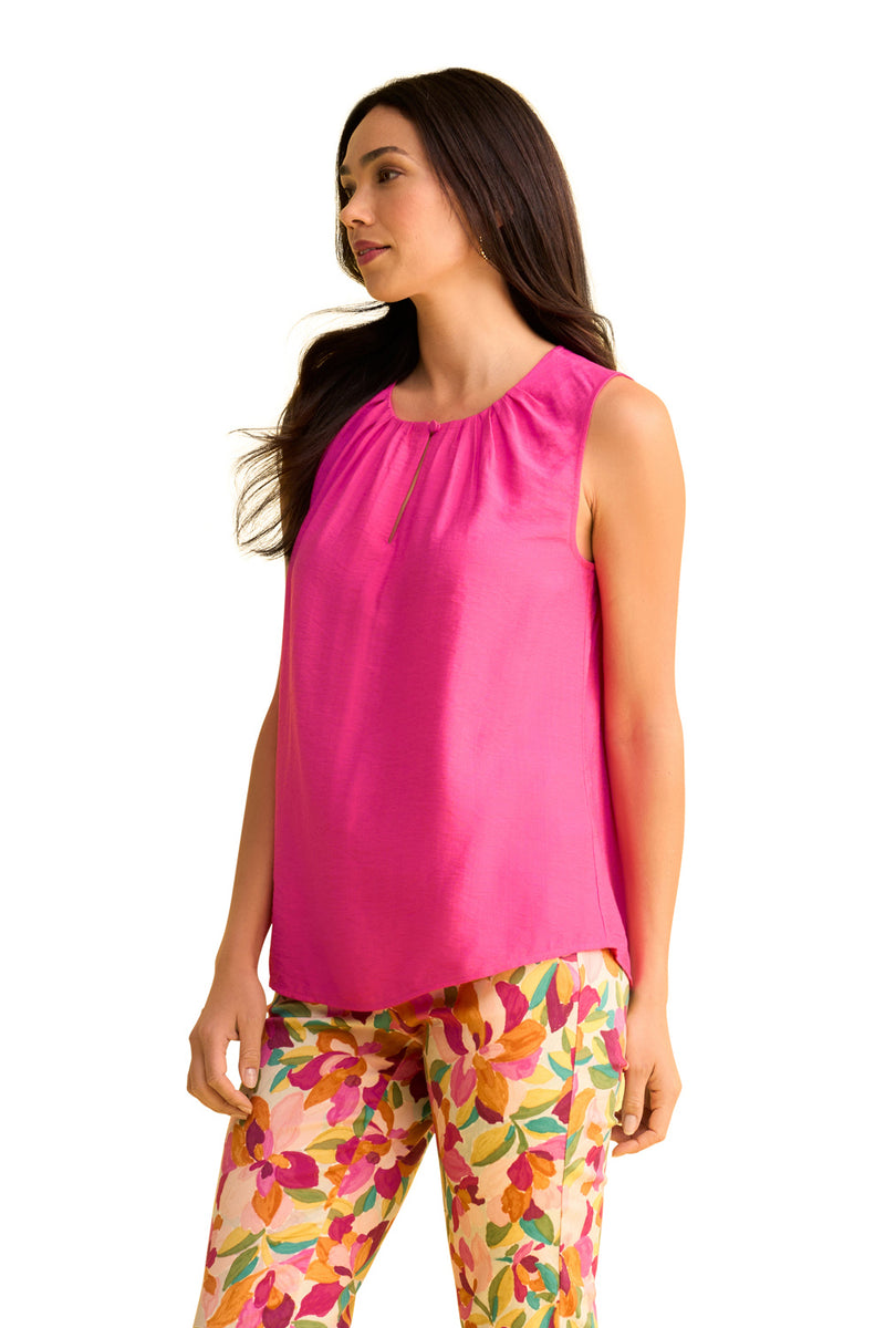 Pleat Detail Camisole - Bright Rose