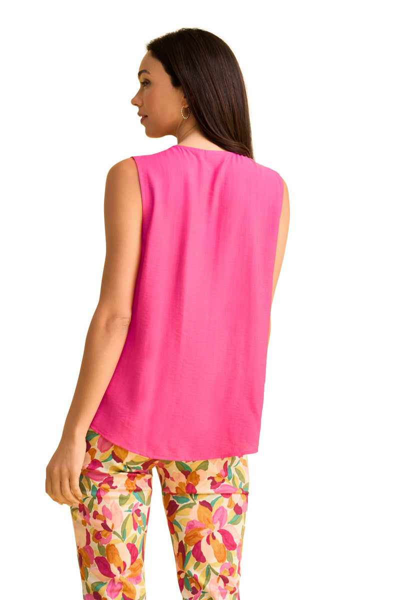 Pleat Detail Camisole - Bright Rose