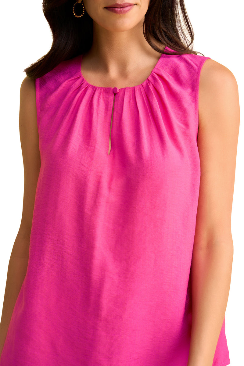 Pleat Detail Camisole - Bright Rose