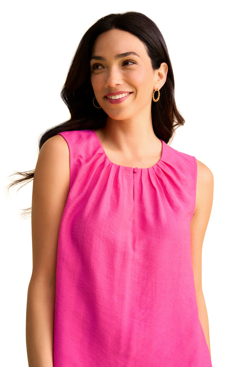 Pleat Detail Camisole - Bright Rose