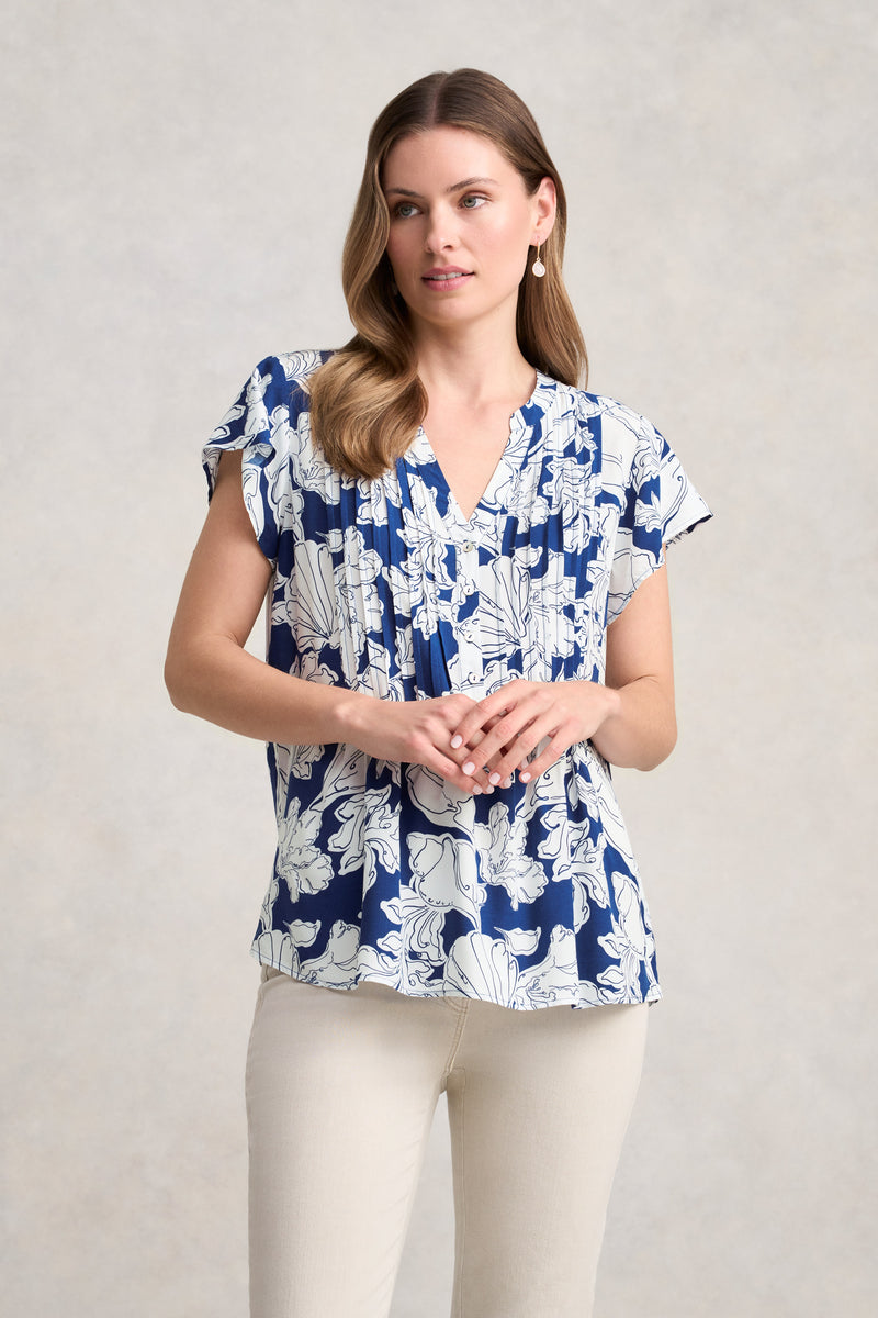 Lightweight Print Blouse - Sea Shells Print