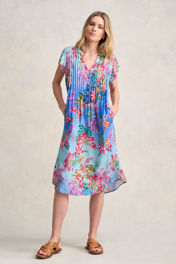 Pleat Front Midi Dress - Midsummer Floral