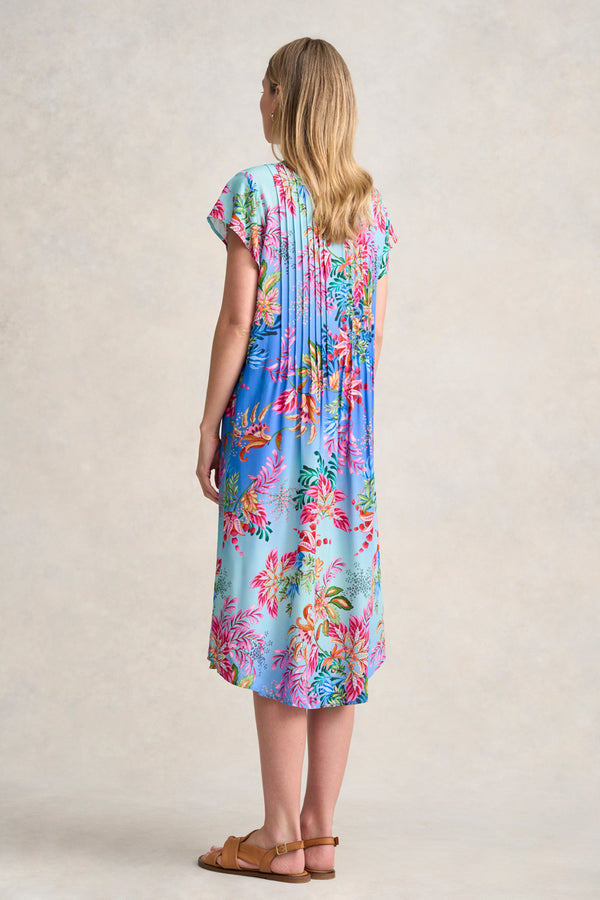 Pleat Front Midi Dress - Midsummer Floral