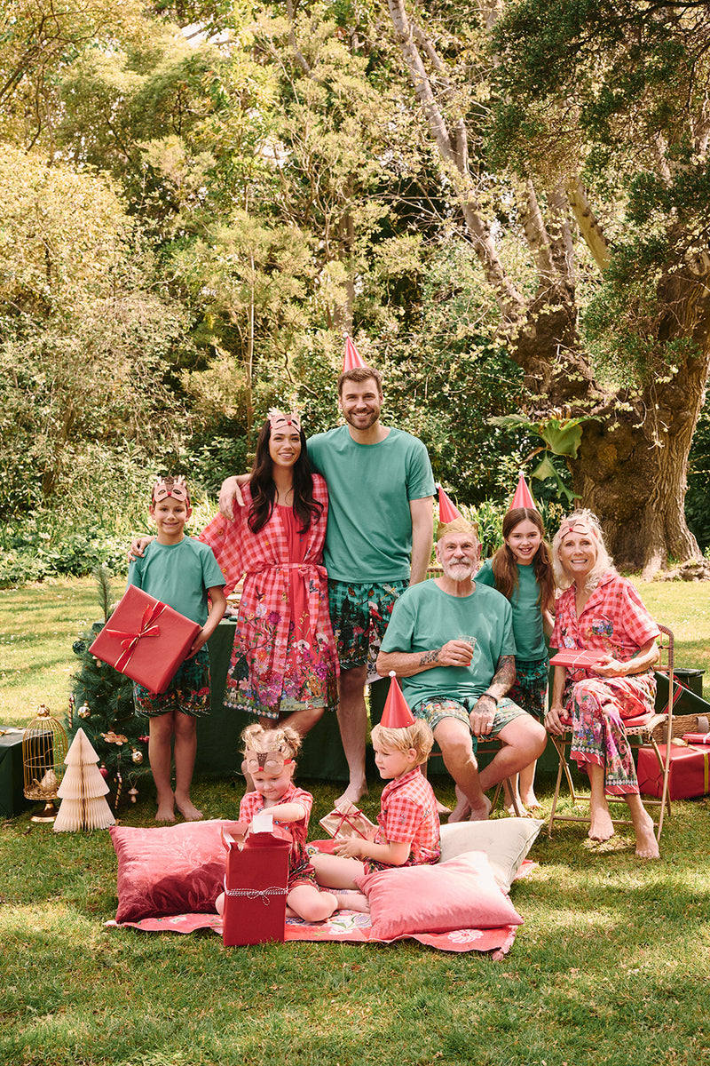 Nathalie Lété Kids PJ Set - Forest Red Gingham