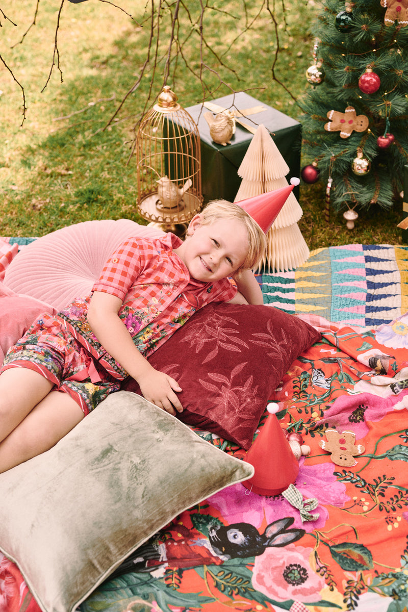 Nathalie Lété Kids PJ Set - Forest Red Gingham