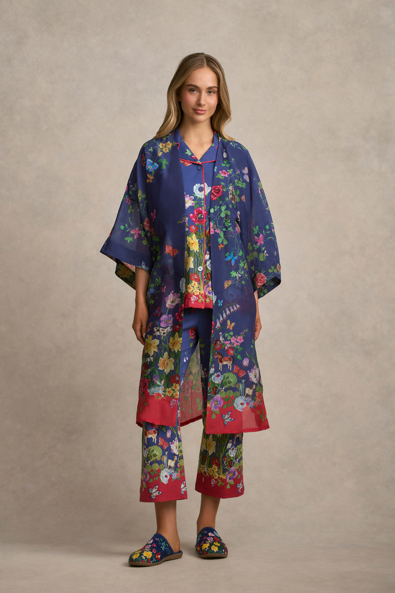Nathalie Lété Cotton Silk Kimono - Secret Grove Print